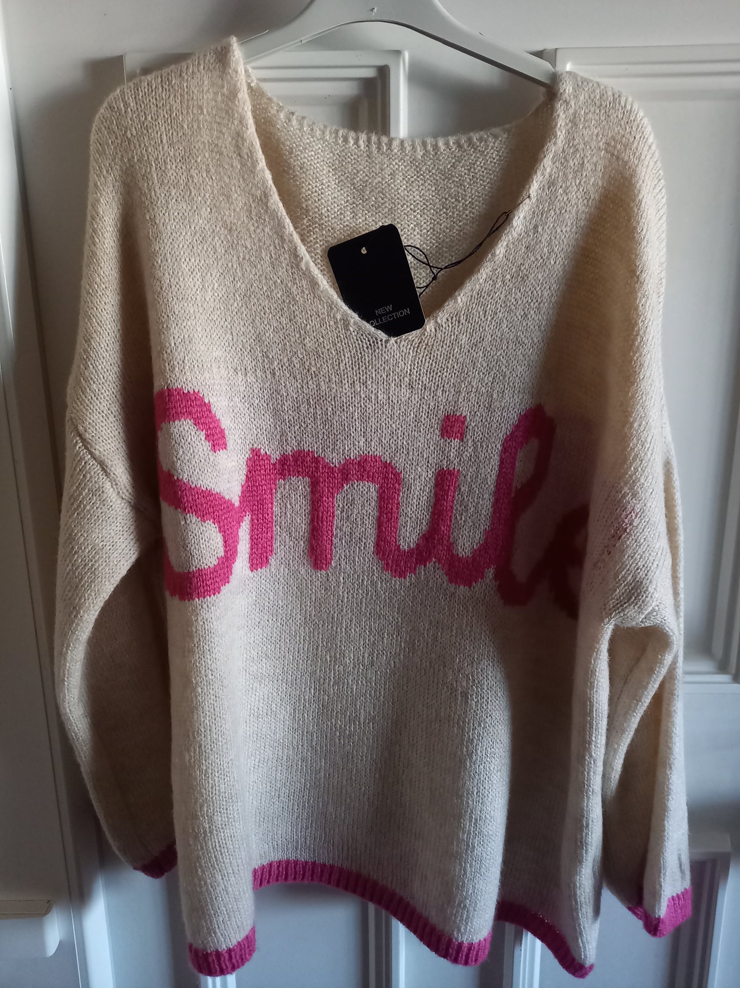 PULLOVER OVERSIZE SMILE BEIGE