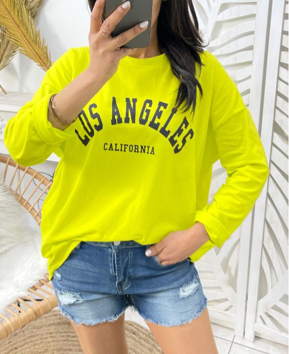 T-SHIRT  2 POCHES  LOS ANGELES   JAUNE