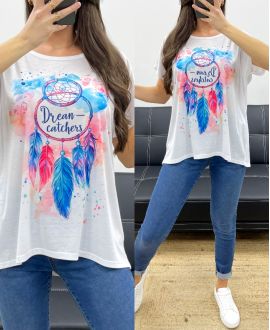 T-SHIRT  AMPLE  IMPRIME  DREAM  CATCHERS